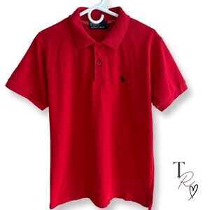 Polo by Ralph Lauren Like New Classic Fit Polo Shirt Red Cotton Size Large